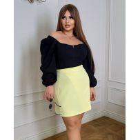 Спідниця на запах міні жовта №596209
