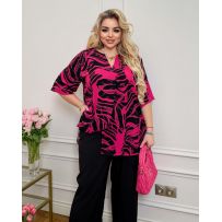 Туніка фуксія з чорним №596483