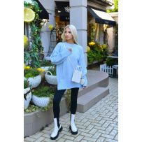 Светр-туніка в стилі oversize блакитний №601877