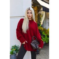 Светр-туніка в стилі oversize червоний №601878