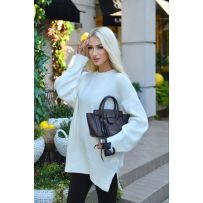 Светр-туніка в стилі oversize молочний №601879