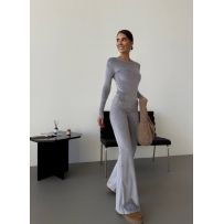 Стильний костюм з велюрово-плюшевої тканини  №594882