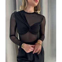 Лонгслів в чорному кольорі №594987