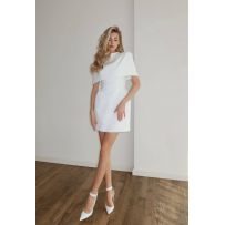 Лаконічна сукня в комплекті з накидкою-кейпом створює витончений та статусний образ №595004