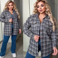 Сорочка подовжена в світло сірому №595356