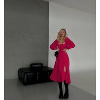 Муслінова сукня в кольорі малина №595382