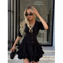 Костюм блуза+спідниця чорного кольору №595388