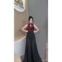 Елегантні та жіночні штани-палаццо чорні №595402