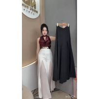 Елегантні та жіночні штани-палаццо білі №595403