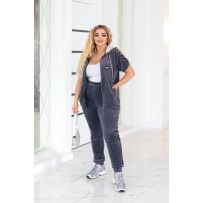 Костюм двійка велюр графіт №595451