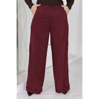 Неймовірно стильні штани бургунді №595538