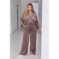 Велюровий оксамитовий  костюм капучино №595555