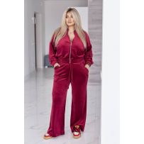 Велюровий оксамитовий  костюм бордо №595557