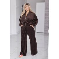 Велюровий оксамитовий  костюм шоколад №595560
