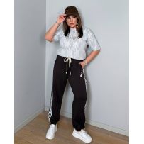 Жіночі штани спортивного типу шоколад №595561