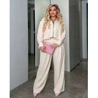 Стильний костюм кремово-бежевий №595567