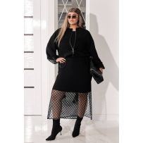 Костюм (бомбер+сукня) чорний №595585