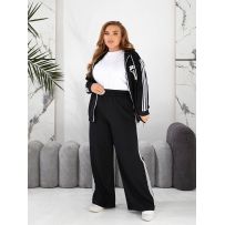 Костюм спорт с штанами паллацо чорний №595592