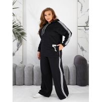 Костюм спорт с штанами паллацо чорний №595596
