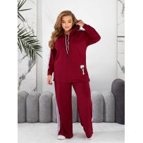 Костюм спорт с штанами паллацо бордо №595598