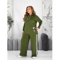 Костюм спорт с штанами паллацо хакі №595599