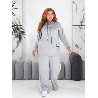 Костюм спорт с штанами паллацо сірий №595601