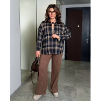 Сорочка синій-мокко №595606