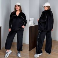 Костюм з велюру чорний №595610