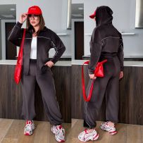 Костюм з велюру шоколад №595611