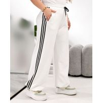 Штани з лампасами молочні №595658