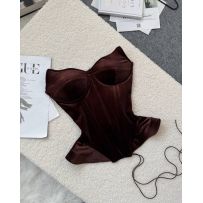 Оксамитовий корсет шоколад №595676