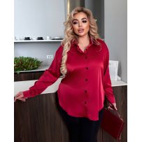 Стильна шовкова сорочка бордо №595729