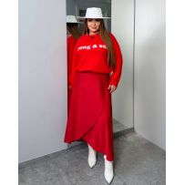 Спідниця на затин на весну червоний №595732