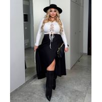 Спідниця на затин на весну чорна №595733