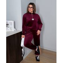 Жіночий топовий костюм бордо №596037