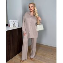 Костюм в яскравих камінцях бежевий №596130