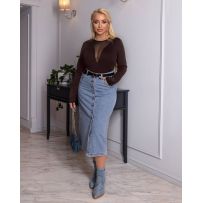 Боді з декольте сітка шоколад №596147