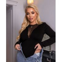 Боді з декольте сітка чорний №596148