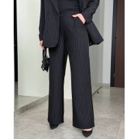 Штани чорні в смужку №596179