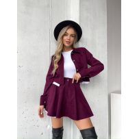 Костюм (жакет та спідниця-шорти) бордо №596183