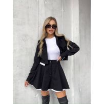 Костюм (жакет та спідниця-шорти) чорний №596187