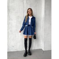 Костюм (жакет та спідниця-шорти) джинс №596188