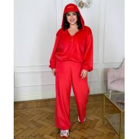 Велюровий спорт костюм червоний №596244