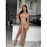 Сукня міні бежева №596647