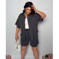 Стильний прогулянковий  костюм  графіт №596673