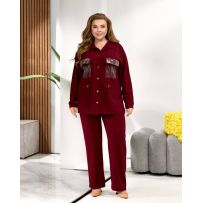 Прогулянковий костюм бордовий №596683