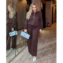 Стильний костюм з замші шоколад №596729