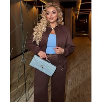 Стильний костюм з замші шоколад №596730