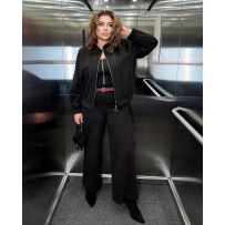 Стильний костюм з замші чорний №596731