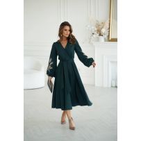 Сукня на запах зелена №596929